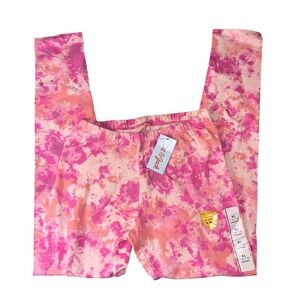 Cat & Jack Leggings XL (14/16) Pink Orange Tie Dye Reinforced Knee NWT